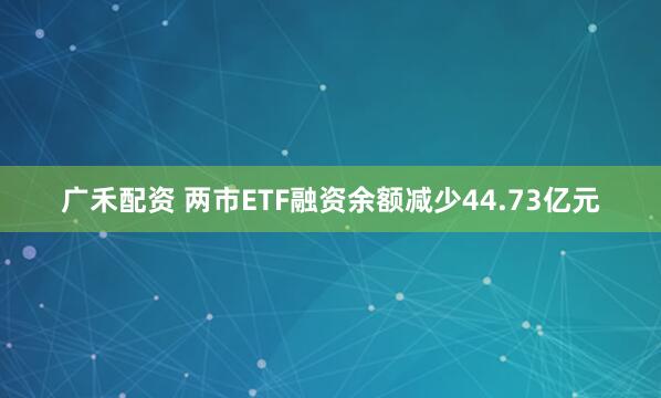 广禾配资 两市ETF融资余额减少44.73亿元